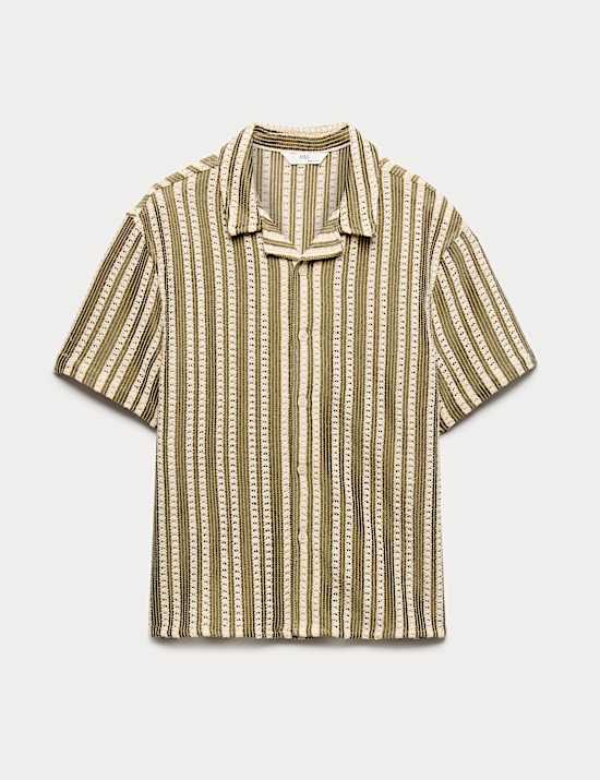 Cotton Rich Textured Striped Shirt (6-16 Yrs)