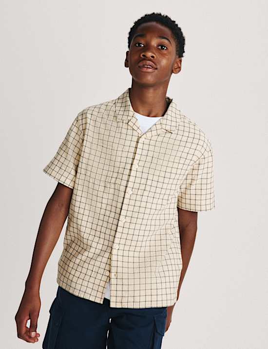 Cotton Rich Micro Check Shirt (6-16 Yrs)