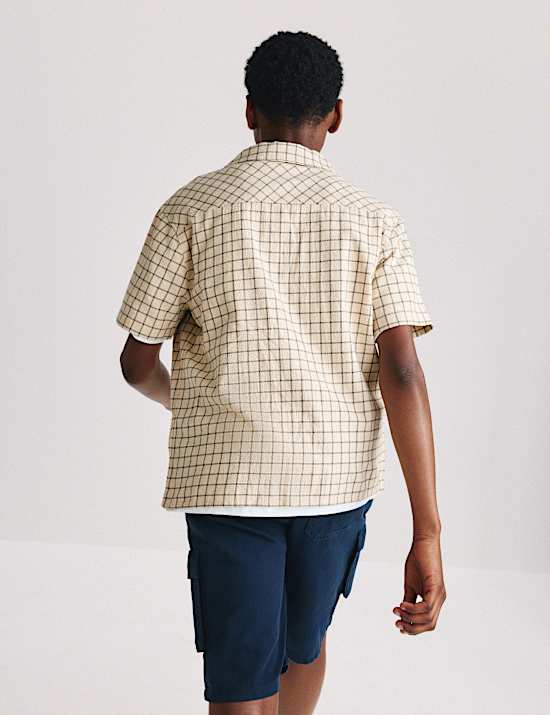 Cotton Rich Micro Check Shirt (6-16 Yrs)