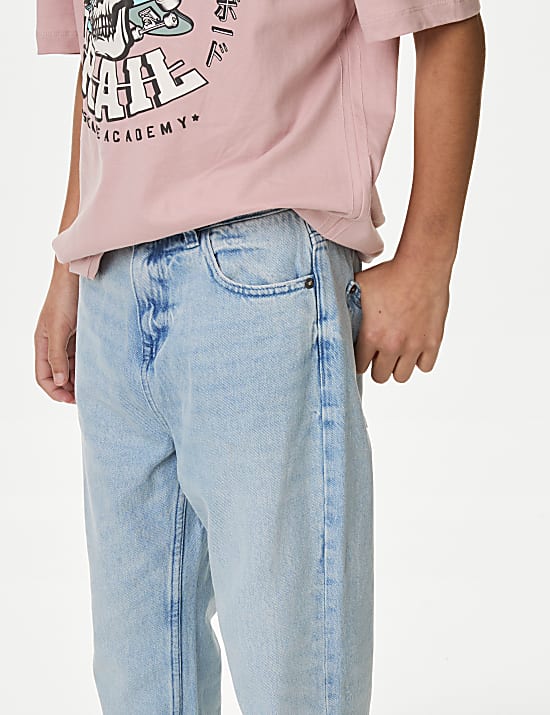 Πολύχρωμο τζιν παντελόνι σε χαλαρή γραμμή (6-16 ετών)