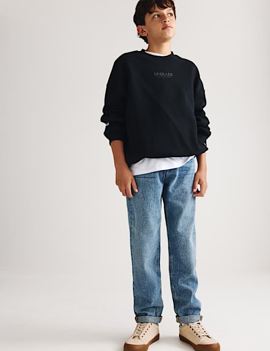Pure Cotton Relaxed Fit Jeans (6-16 Yrs)