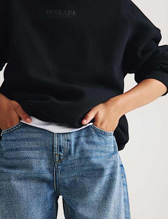 Pure Cotton Relaxed Fit Jeans (6-16 Yrs)