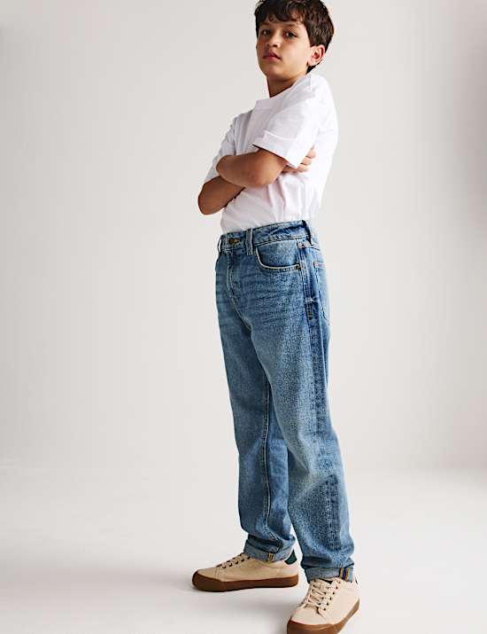 Pure Cotton Relaxed Fit Jeans (6-16 Yrs)