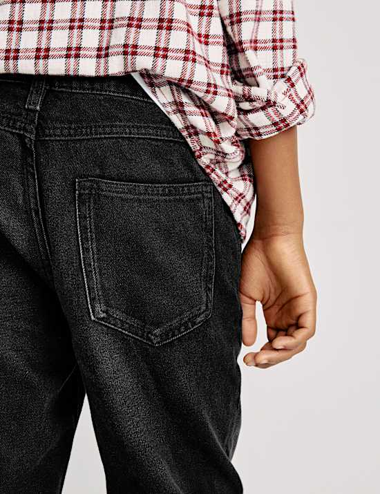 Ruimvallende jeans van puur katoen (6-16 jaar)