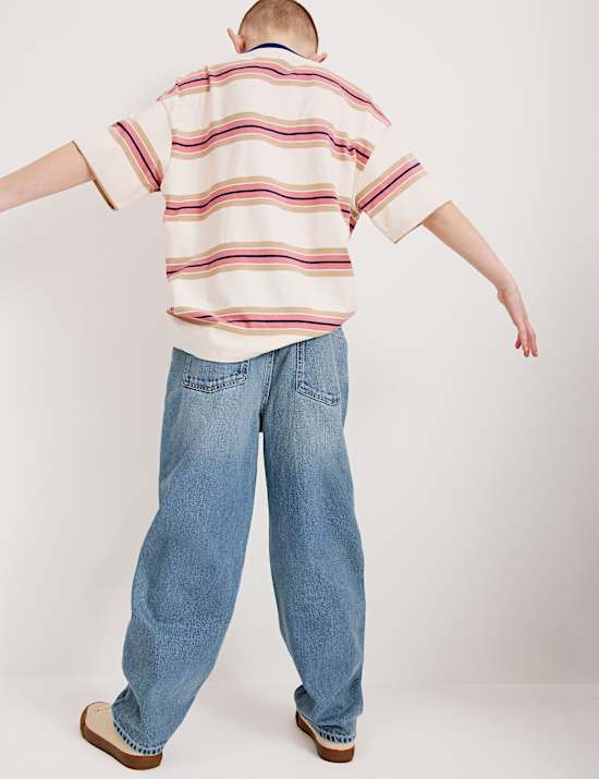 Jean coupe barrel 100 % coton (du 6 au 16 ans)