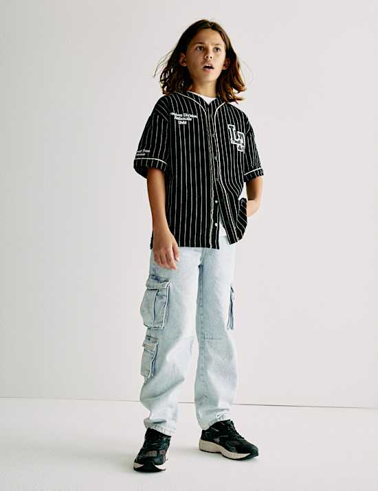 Pure Cotton Cargo Jeans (6-16 Yrs)
