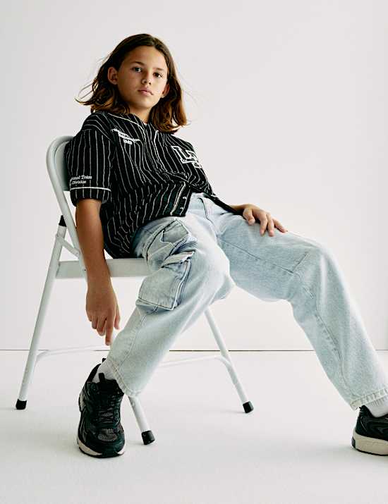 Pure Cotton Cargo Jeans (6-16 Yrs)