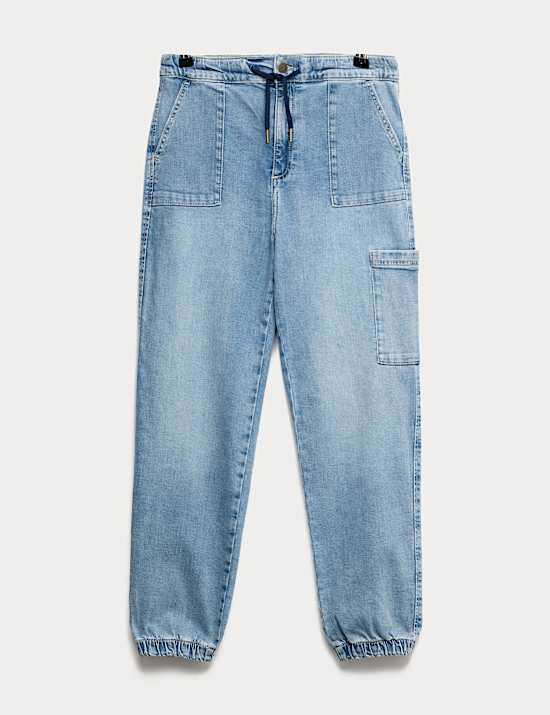 Cotton Rich Denim Drawstring Jeans (6-16 Yrs)
