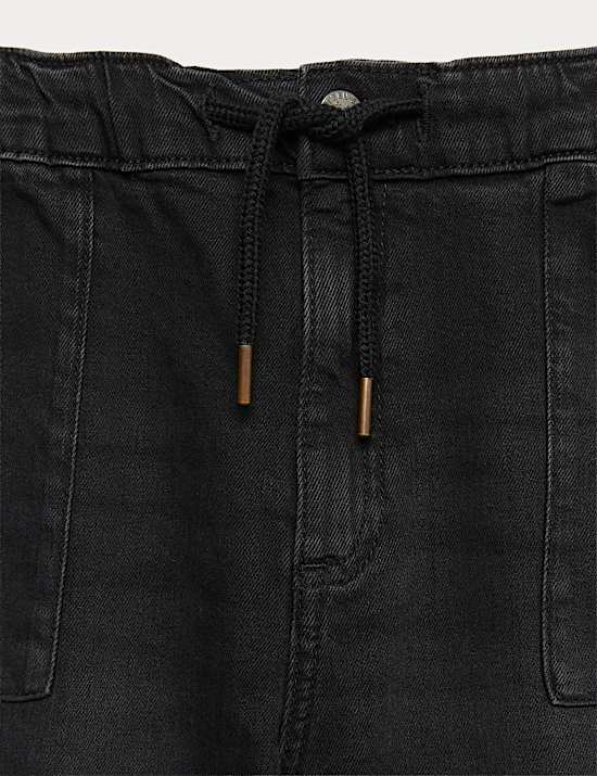 Jean en coton denim &agrave; cordon (du 6 au 16 ans)