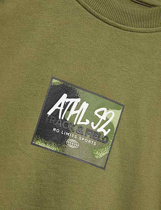 3pk Pure Cotton Athletic Slogan T-Shirts (6-16 Yrs)