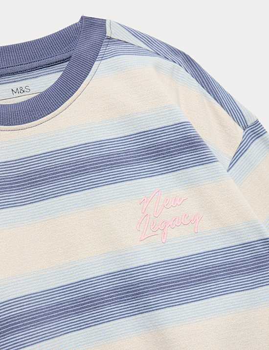 Pure Cotton Striped New Legacy T-Shirt (6-16 Yrs)