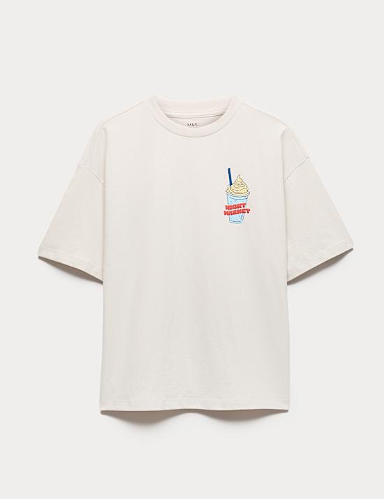 Pure Cotton Fast Food Graphic T-Shirt (6-16 Yrs)