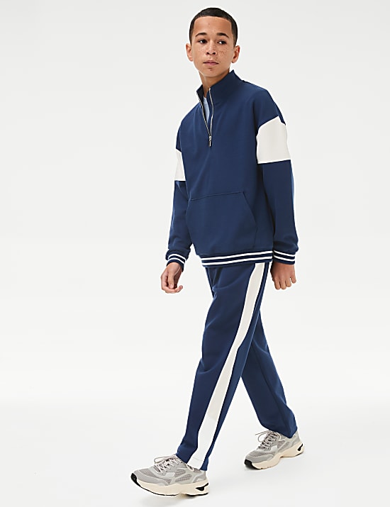 Cotton Rich Side Stripe Joggers (6-16 Yrs)