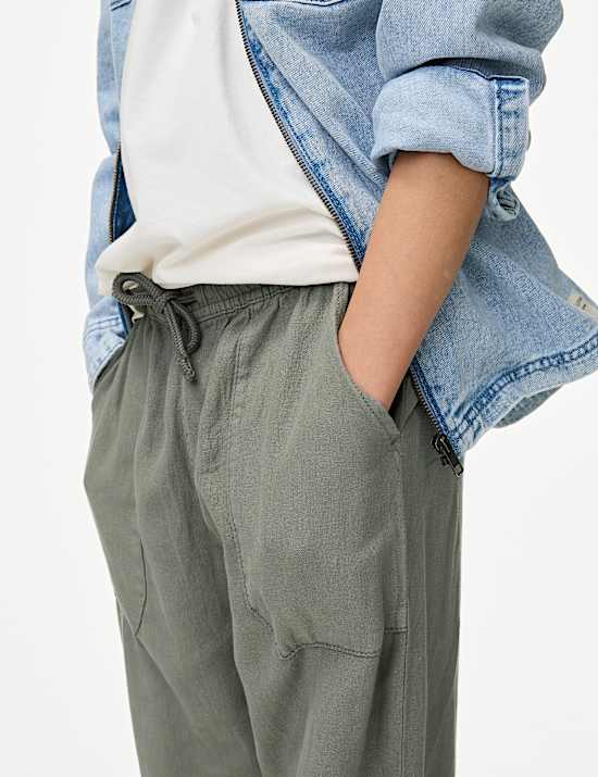 Παντελόνι με υψηλή περιεκτικότητα σε λινό (6-16 ετών)