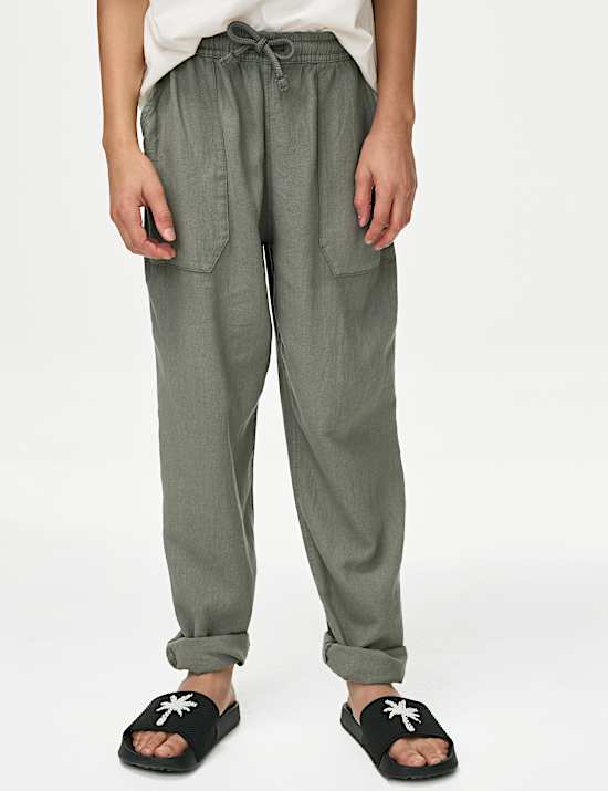 Παντελόνι με υψηλή περιεκτικότητα σε λινό (6-16 ετών)