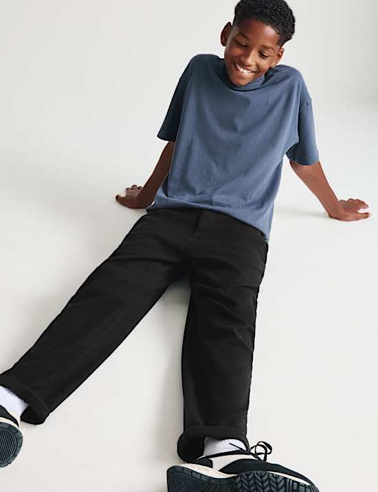Relaxed Cotton Rich Elasticated Waist Chinos (2-16 Yrs)