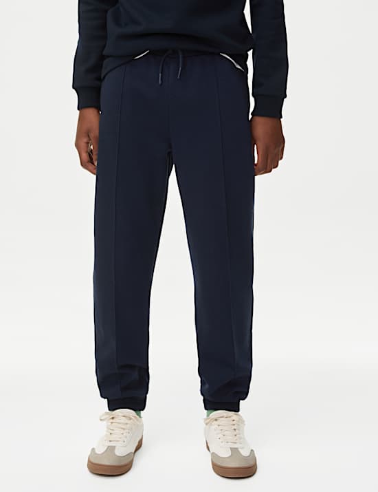 Cotton Blend Pique Cuffed Trousers (6-16 Yrs)