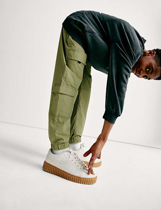 Elasticated Waist Cargo Trousers (6-16 Yrs)