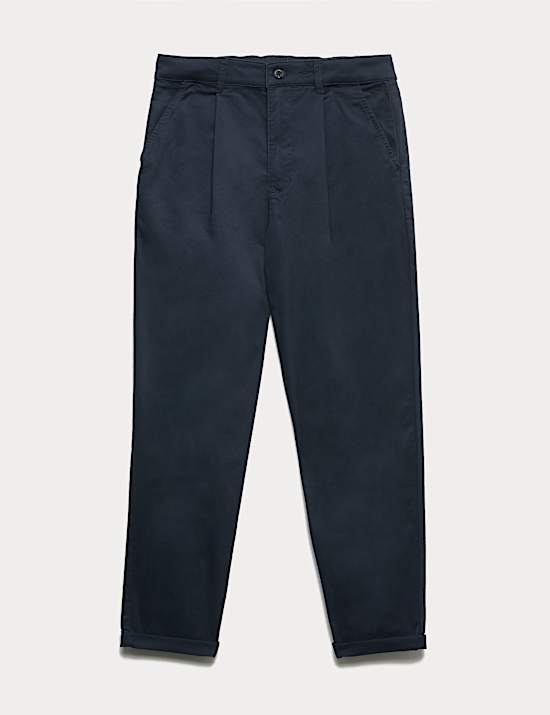 Chinos con pinza de algodón (6-16 años)