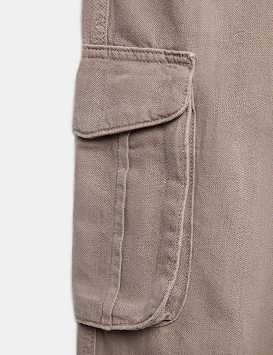 Pure Cotton Woven Cargo Trousers (6-16 Yrs)