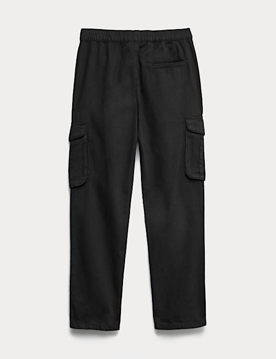 Pure Cotton Woven Cargo Trousers (6-16 Yrs)
