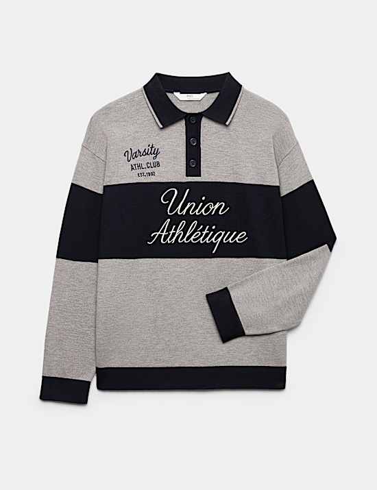 Knitted Graphic Rugby Jumper