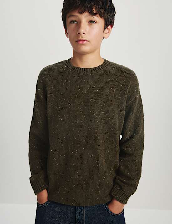 Cotton Rich Knitted Jumper with Wool (6-16 Yrs)