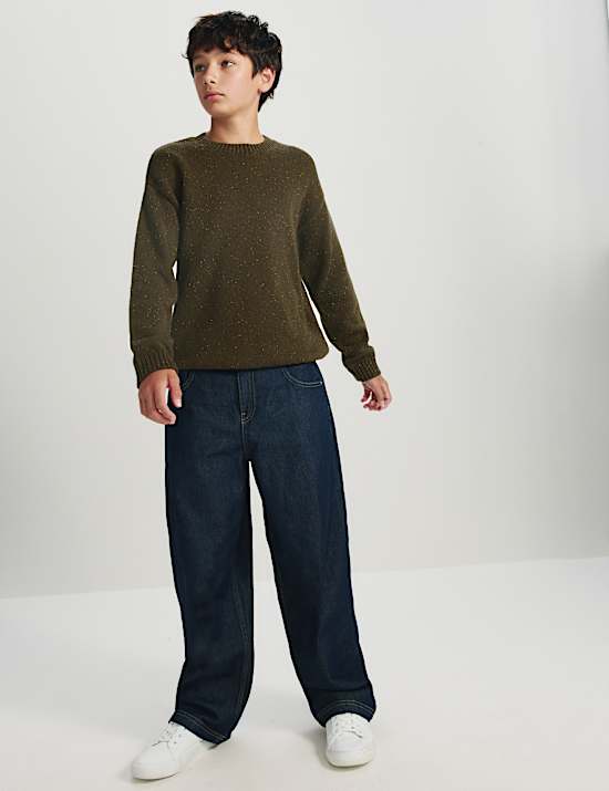 Cotton Rich Knitted Jumper with Wool (6-16 Yrs)