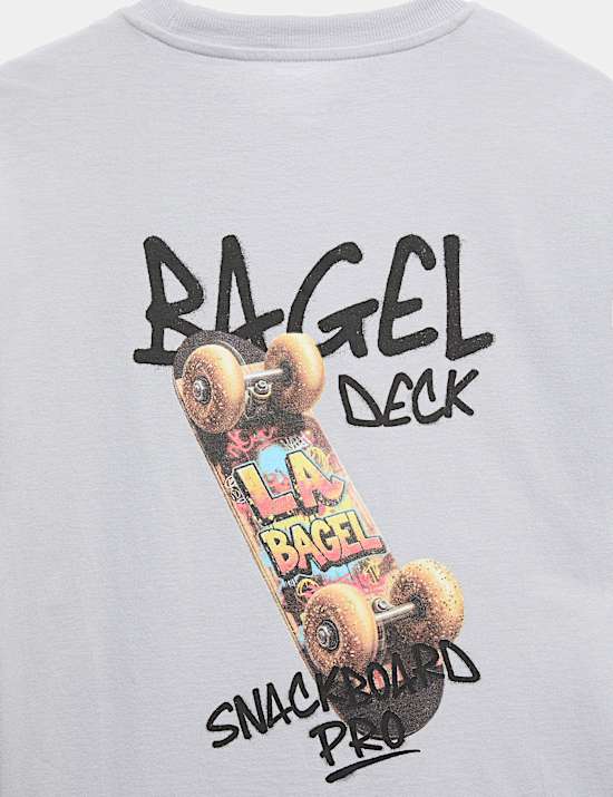 Puur katoenen T-shirt met skateboardmotief (6-16 jaar)