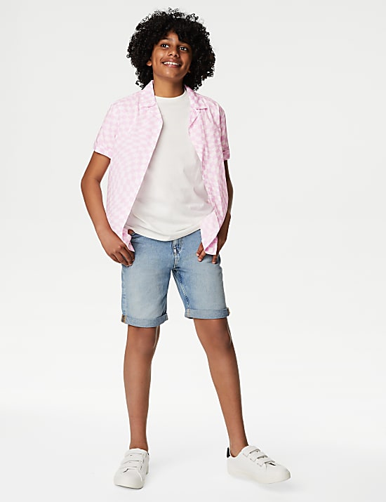 2pc Cotton Rich Check Shirt & T-Shirt Set