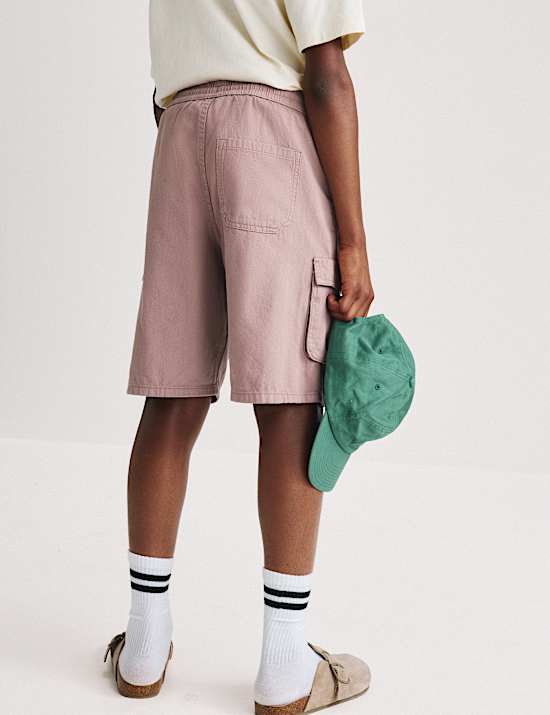 Pure Cotton Cargo Shorts (6-16 Yrs)
