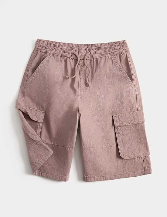 Pure Cotton Cargo Shorts (6-16 Yrs)
