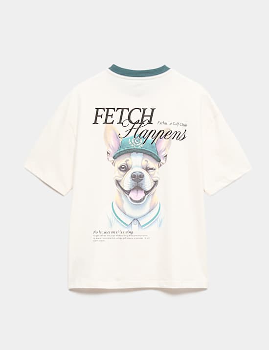 Pure Cotton Golf Dog Graphic T-Shirt (6-7 Yrs)