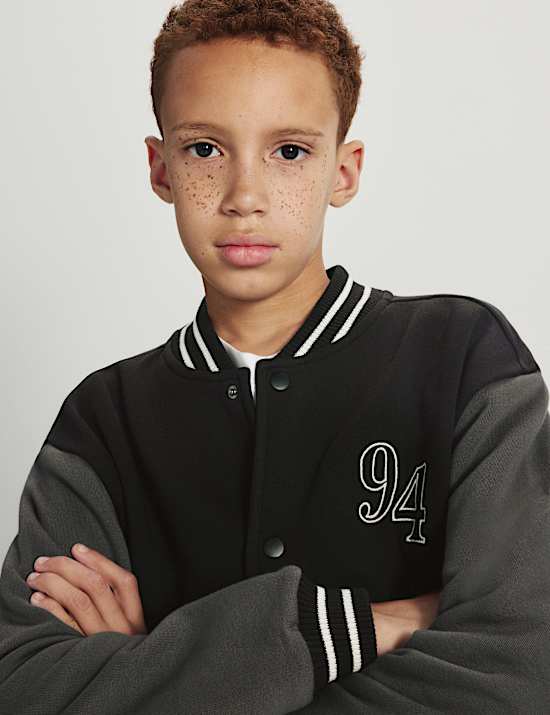 Cotton Rich Graphic Jersey Bomber Sweatshirt (6-16 Yrs)