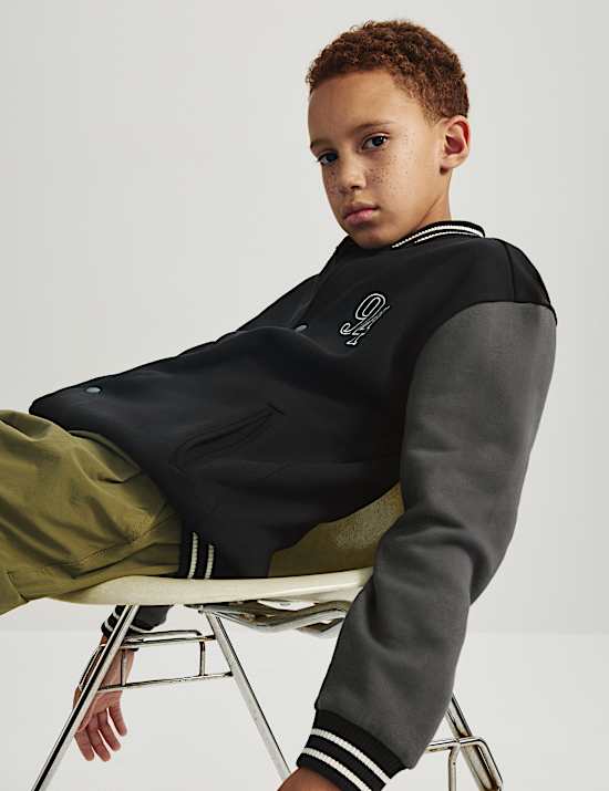 Cotton Rich Graphic Jersey Bomber Sweatshirt (6-16 Yrs)
