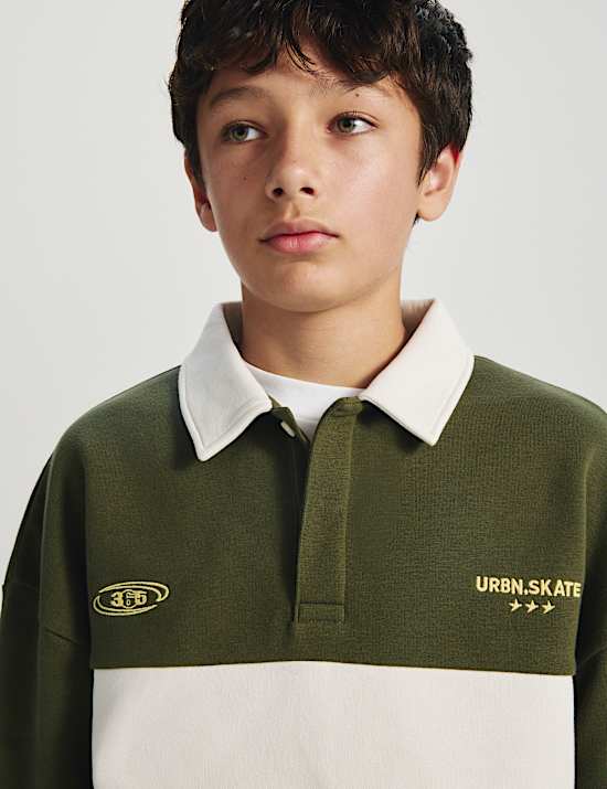 Cotton Rich Rugby Sweatshirt (6-16 Yrs)