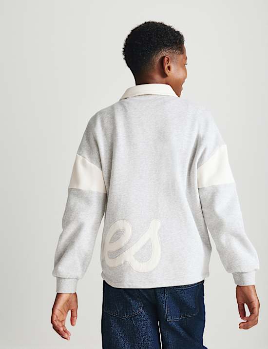 Cotton Rich Appliqu&eacute; Graphic Rugby Top (6-16 Yrs)