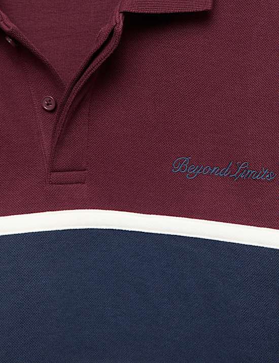 Cotton Rich Colour Block Rugby Sweatshirt (6-16 Yrs)