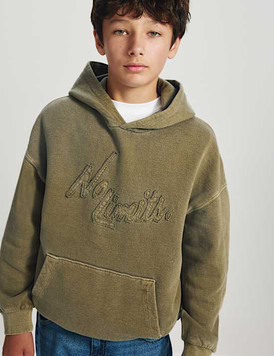 Pure Cotton Embroidered Graphic Hoodie (6-16 Yrs)
