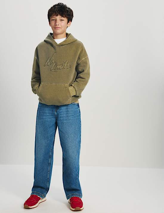Pure Cotton Embroidered Graphic Hoodie (6-16 Yrs)