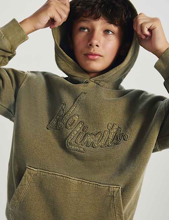Pure Cotton Embroidered Graphic Hoodie (6-16 Yrs)