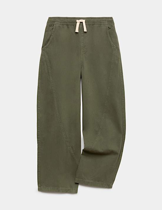 Pure Cotton Barrel Trousers (6-16 Yrs)