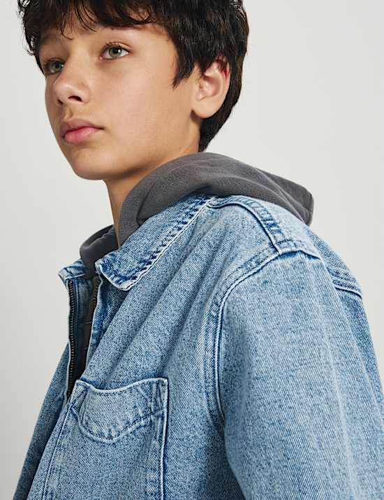 Hooded Denim Shirt (6-16 Yrs)
