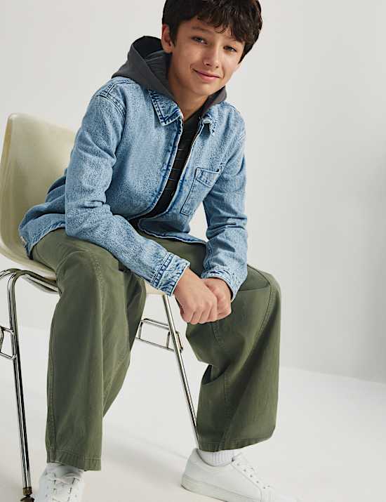 Hooded Denim Shirt (6-16 Yrs)