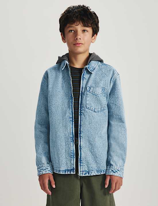 Hooded Denim Shirt (6-16 Yrs)