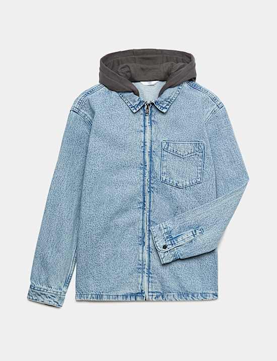 Hooded Denim Shirt (6-16 Yrs)