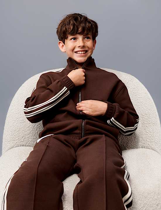 Cotton Rich Side Stripe Joggers (6-16 Yrs)