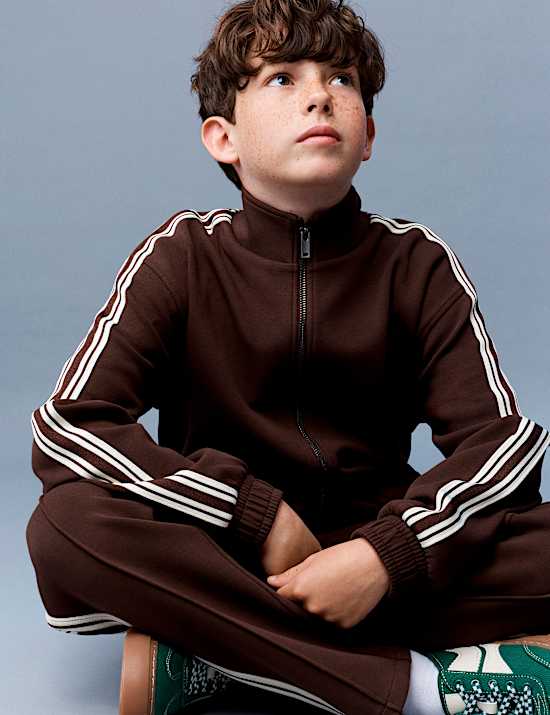 Cotton Rich Side Stripe Joggers (6-16 Yrs)