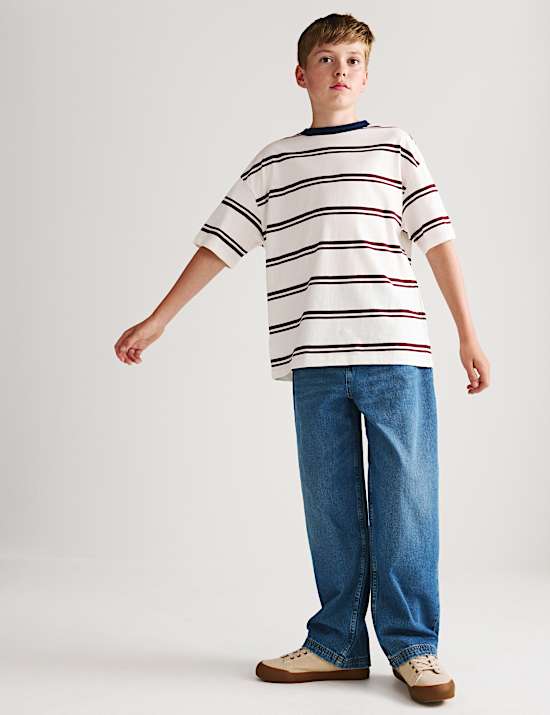Pure Cotton Striped T-Shirt (6-16 Yrs)