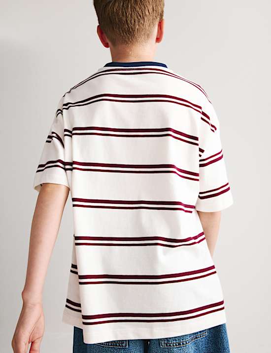 Pure Cotton Striped T-Shirt (6-16 Yrs)